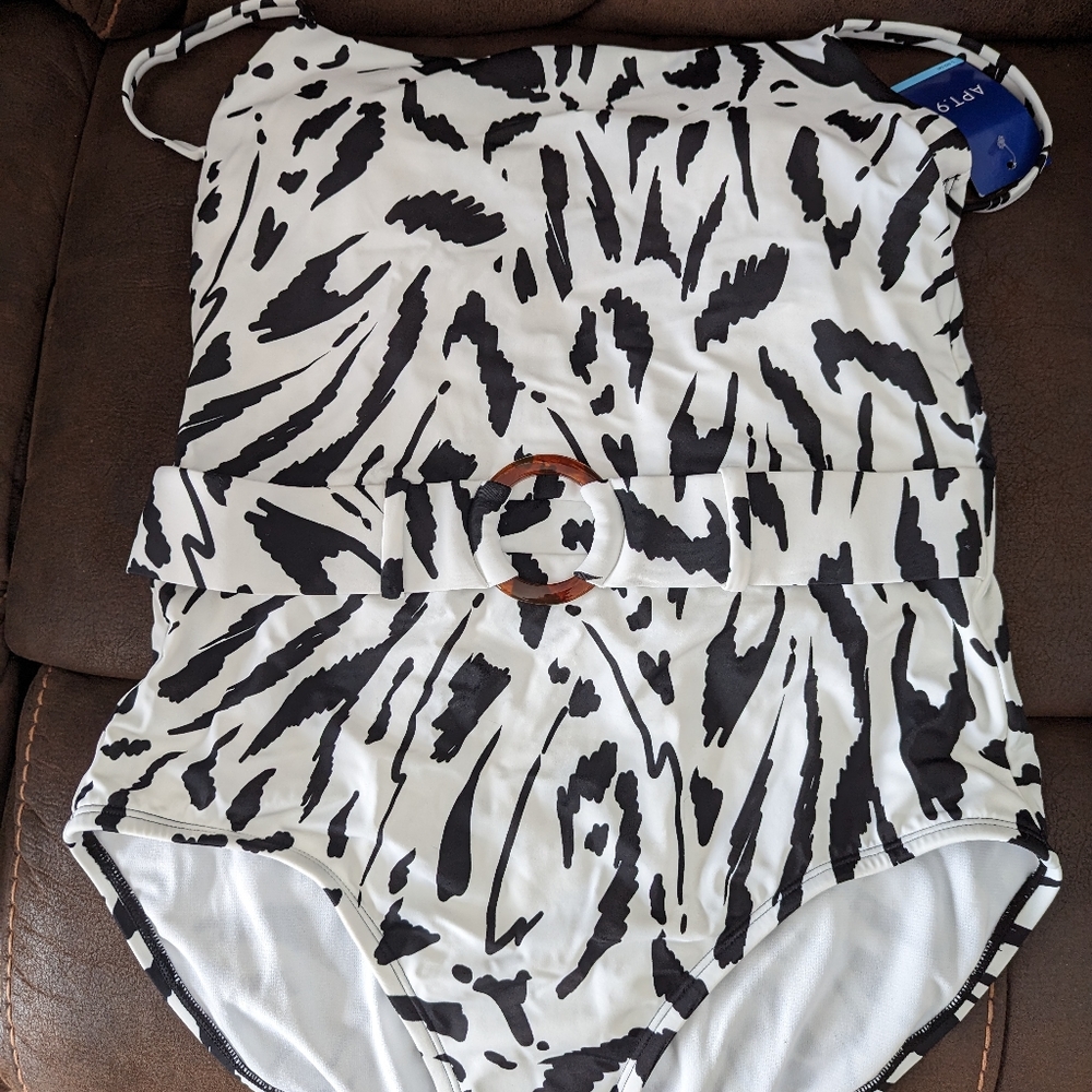 Black and white one piece swimsuit